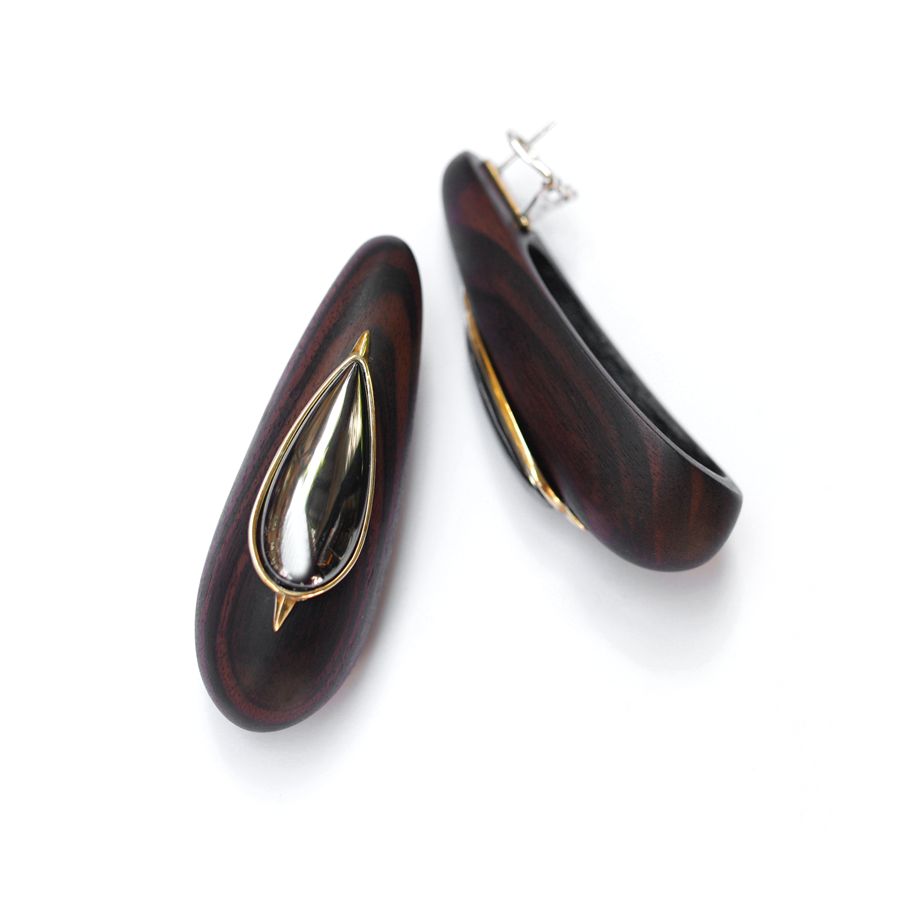 Ebony teardrop earrings Totem | OR EBGOCCIA